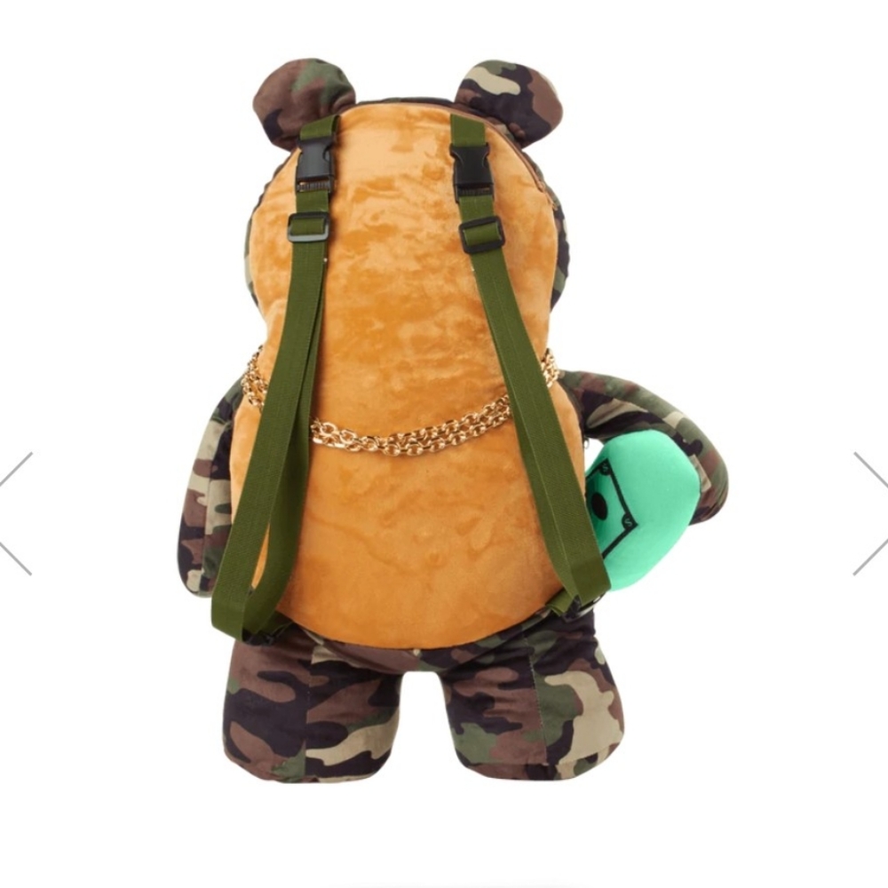 SPRAYGROUND. CAMOCHECK MONEYBEAR TEDDYBEAR BACKPACK - Picture 3 of 12